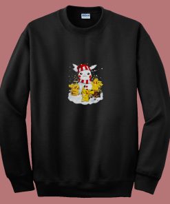 Pikachu Snowman Christmas Holiday 80s Sweatshirt