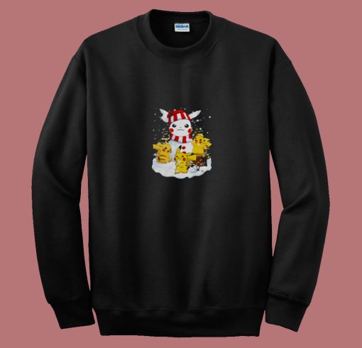 Pikachu Snowman Christmas Holiday 80s Sweatshirt