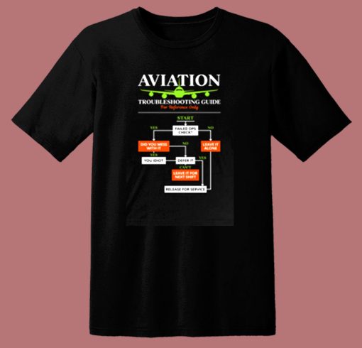 Pilot Airplane Aviation Troubleshooting Guide 80s T Shirt