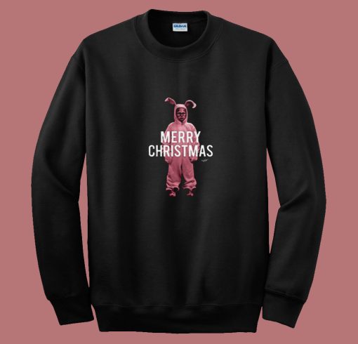 Pink Bunny Christmas Story 80s Sweatshirt