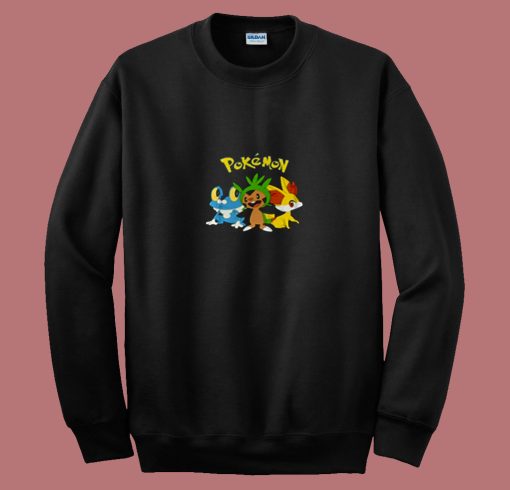 Pokemon Fennekin Chespin Froakie 80s Sweatshirt