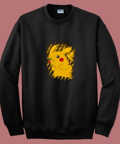 Pokemon Pikachu Brushy Graphic 80s Sweatshirt