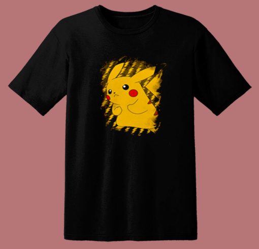 Pokemon Pikachu Brushy Graphic 80s T Shirt