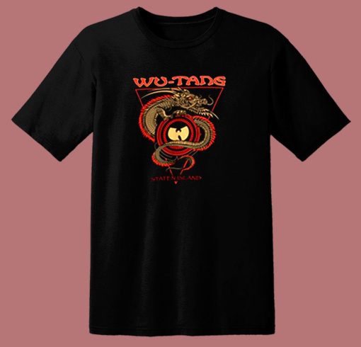Rare Wu Tang Clan Staten Island Dragon 80s T Shirt