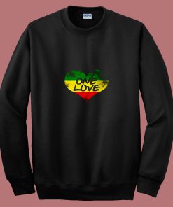 Rastafari One Love Vintage Jamaican Heart 80s Sweatshirt
