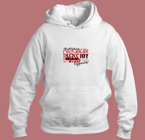 Red Velvet Font Collage Aesthetic Hoodie Style
