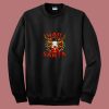 Reindeer With Pentagram And Christmas Lights 80s Sweatshirt