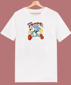 Run Sonic The Hedgehog Cartoon 80s T Shirt