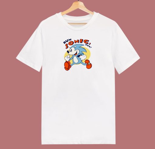 Run Sonic The Hedgehog Cartoon 80s T Shirt