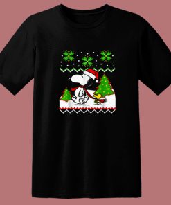 Santa Peanuts Snoopy And Woodstock 80s T Shirt
