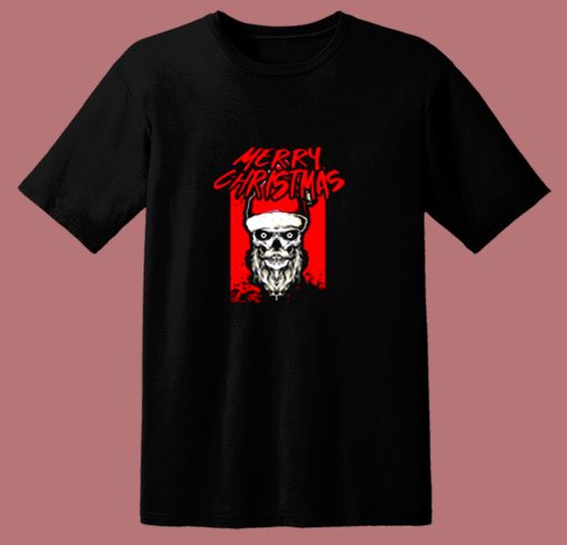 Santa Skull Freaky Horror 80s T Shirt