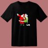 Santa With Face Mask And Toilet Paper Funny Christmas 80s T Shirt