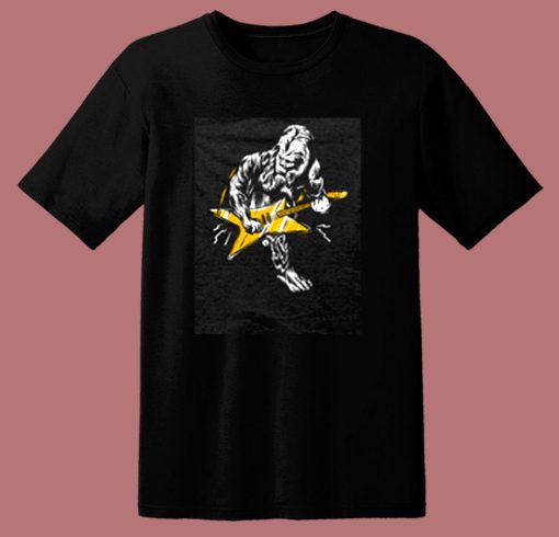 Sasquatch Playing Guitar 80s T Shirt