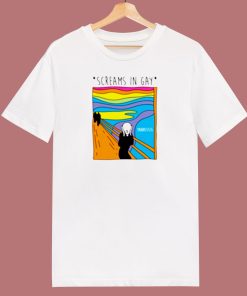 Screams In Gay Edvard Munch Parody 80s T Shirt