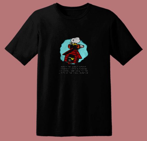 Snoopy Heres The World Famous Starship Captain Pushing His Vessel 80s T Shirt