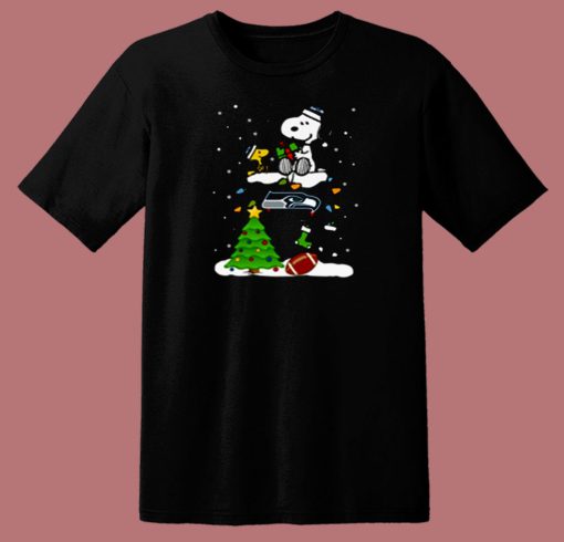 Snoopy Merry Christmas Nfl Seahawks 80s T Shirt