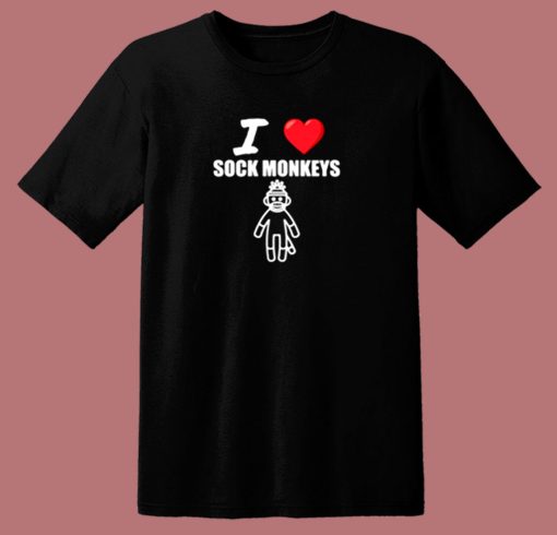 Sock Monkey Shirt I Love Sock Monkeys 80s T Shirt