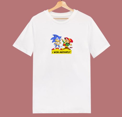 Sonic The Hedgehog I Won Instantly 80s T Shirt