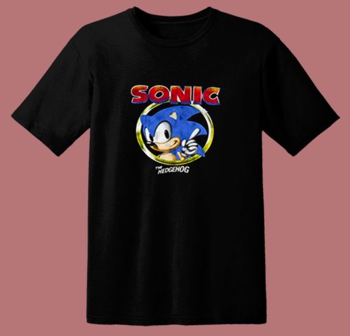 Sonic The Hedgehog Pointing Finger 80s T Shirt