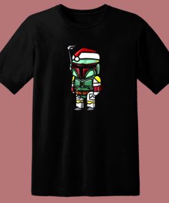 Star Wars Boba Santa Hat Cartoon Christmas 80s T Shirt