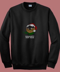 Tasmanian Devil Naughty Not Nice Christmas 80s Sweatshirt