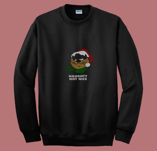 Tasmanian Devil Naughty Not Nice Christmas 80s Sweatshirt