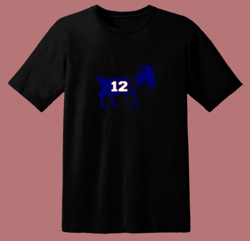 The Goat 12 New England Fan Football Qb 80s T Shirt