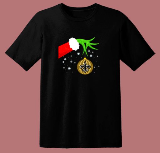 The Grinch Christmas Ornament New Orleans Saints 80s T Shirt