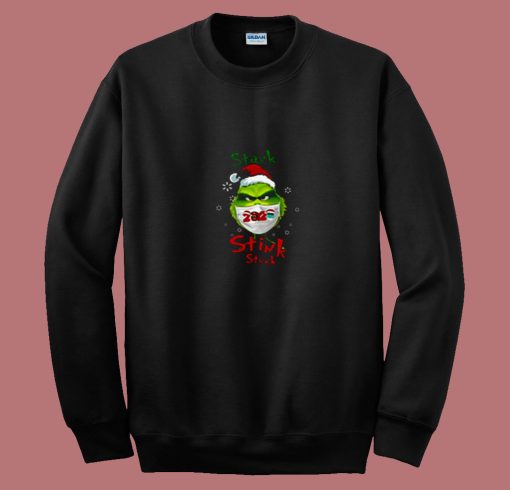 The Grinch Face Mask Christmas Funny 80s Sweatshirt