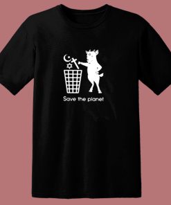 The Satan Goat Save The Planet 80s T Shirt