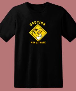 The Simpsons Homer Simpson Caution Man At Work 80s T Shirt
