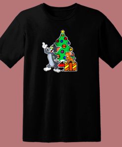 Tom And Jerry Playing Around Christmas 80s T Shirt