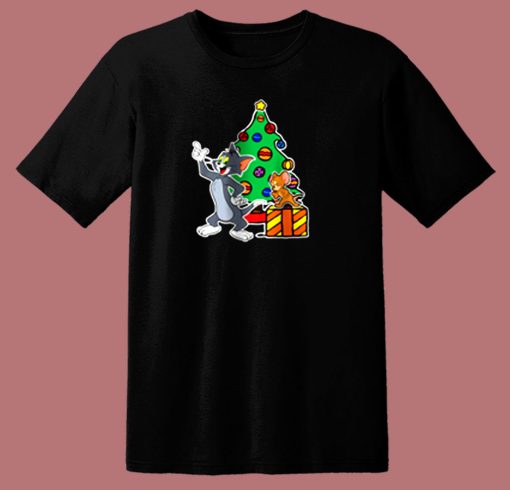 Tom And Jerry Playing Around Christmas 80s T Shirt