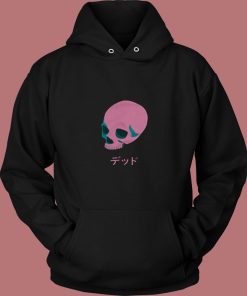 Vaporwave Pink Skull 80s Hoodie