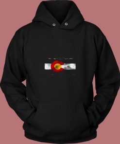 Vintage Colorado Skyline Flag 80s Hoodie