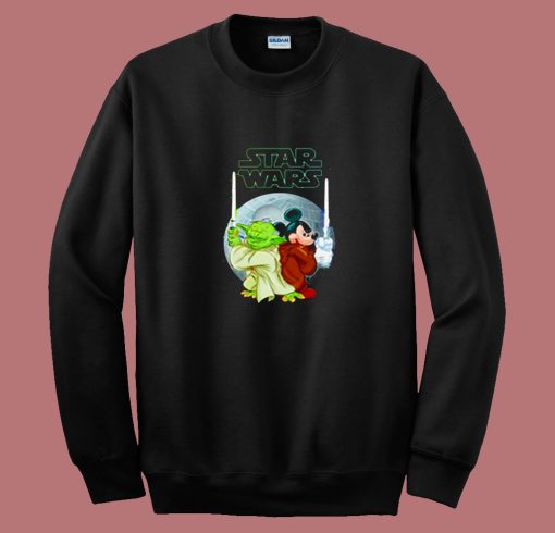 Yoda And Mickey Mouse Sw Christmas 80s Sweatshirt