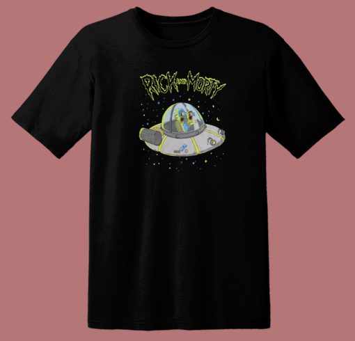 Rick and Morty UFO Spaceship 80s T Shirt