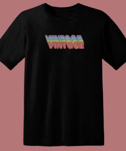 Vintage Texted Rainbow 80s T Shirt