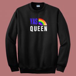 Yes Queen Gay Pride Flag Retro 80s Sweatshirt