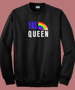 Yes Queen Gay Pride Flag Retro 80s Sweatshirt