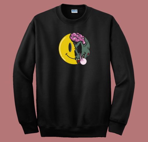 Zombie Emoji Smiley 80s Sweatshirt