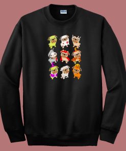 Pug Happy Halloween 80s Sweatshirt