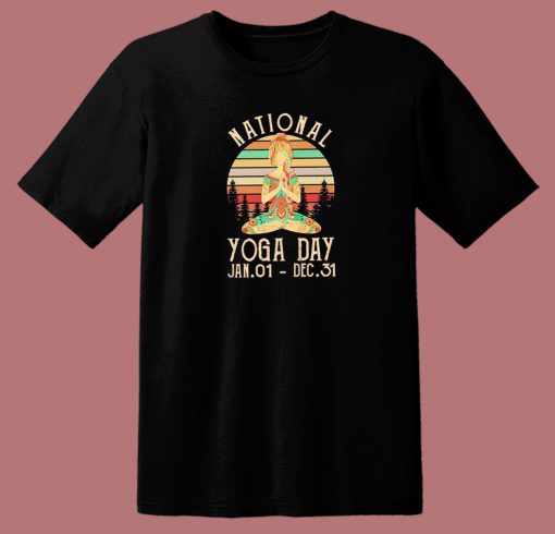 National Yoga Day 80s T Shirt