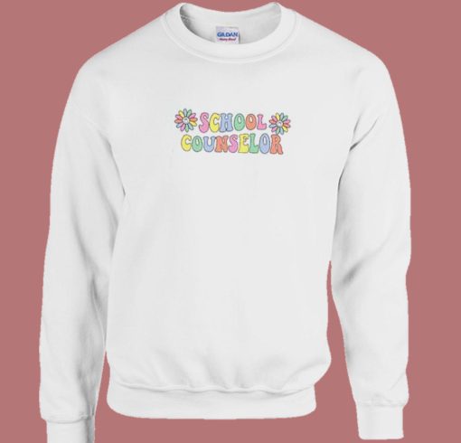 School Counselor Flower 80s Sweatshirt