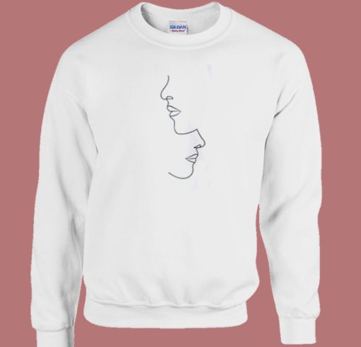 Abstract Face Minimalism 80s Sweatshirt
