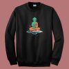 Alien Buddha Funny 80s Sweatshirt