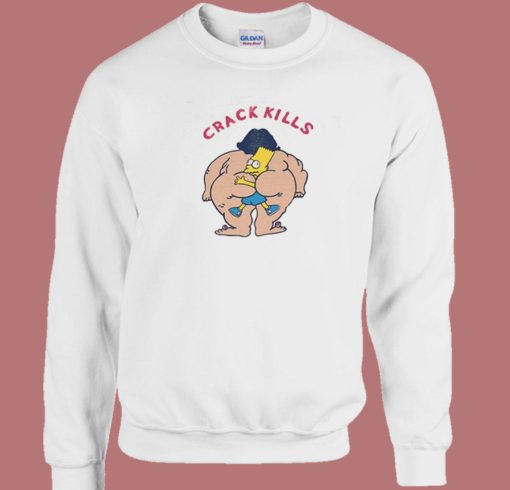 Bart Simpson Crack Kills Parody 80s Sweatshirt