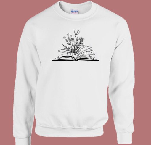 Flower Books Read 80s Sweatshirt