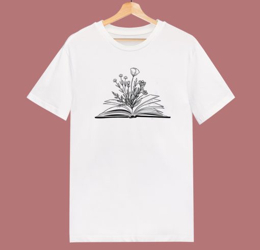 Flower Books Read 80s T Shirt Style