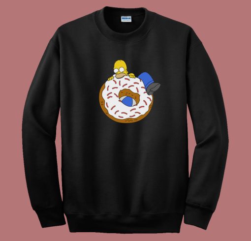 Homer And Big Donut Funny 80s Sweatshirt